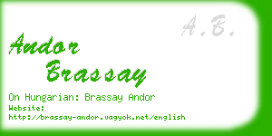 andor brassay business card